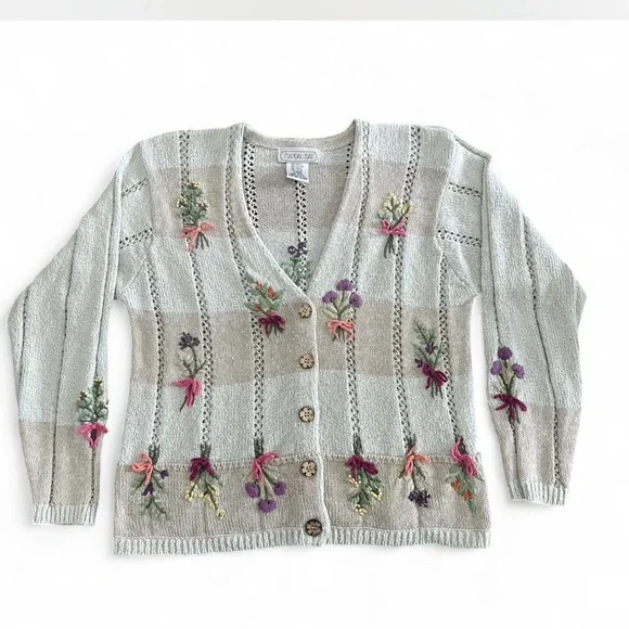 Mandal Bay Pastel Embroidered Cardigan - Picture 1 of 7